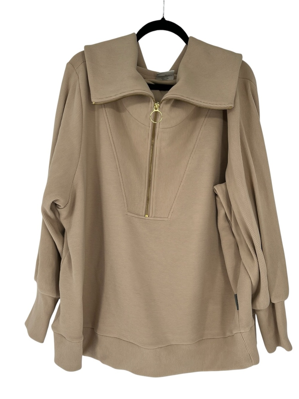 Varley Vine Ottoman Rib Half-Zip Pullover Sz 2X Long Sleeve Stretch Cotton Blend